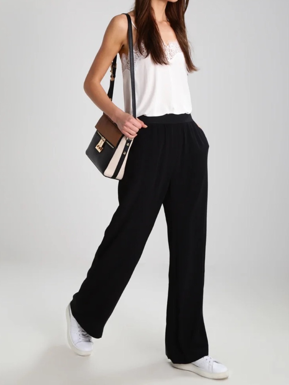 Samsoe Nessie Wide Leg Trousers in Black